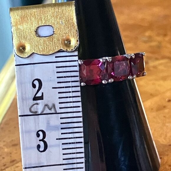 Natural Tanzanian Wine Garnet Sterling Silver Ring Size 7 - Picture 7 of 9